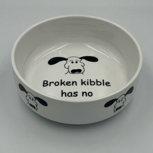 Vintage Pawdon Me! Large Ceramic Dog Bowl “Broken Kibble Has No Calories”